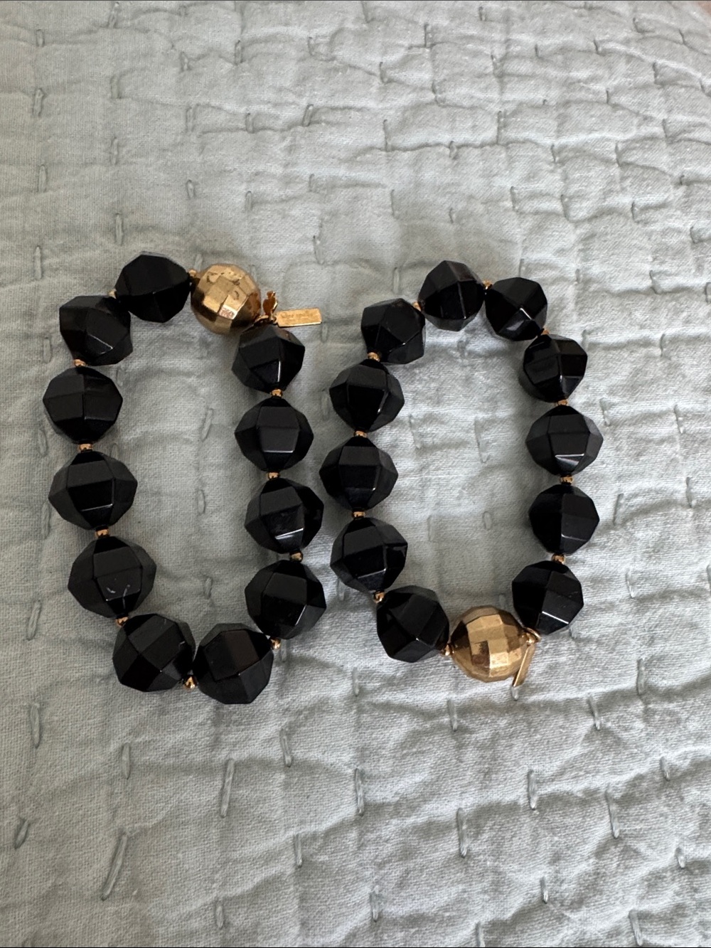 kate spade Black Faceted Bead Bracelet with Gold Accent